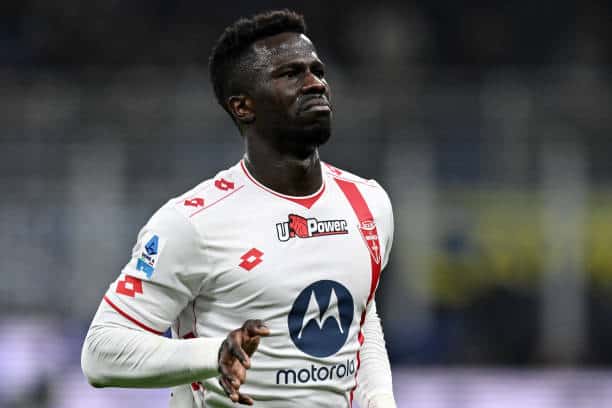 Italie - Keita Baldé poussé vers la sortie par Paolo Bianco (Coach Monza) - wiwsport MILAN, ITALY - MARCH 08: Keita Balde of Monza celebrates his goal during the Serie A match between Inter and Monza at Stadio Giuseppe Meazza on March 08, 2025 in Milan, Italy. (Photo by Image Photo Agency/Getty Images)