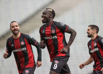 ISTANBUL, TURKIYE - MARCH 03: Mbaye Diagne of VavaCars Fatih Karagumruk celebrates after scoring a goal during Turkish Super Lig soccer match between VavaCars Fatih Karagumruk and Demir Grup Sivasspor in Istanbul, Turkiye on March 04, 2023. (Photo by Berk Ozkan/Anadolu Agency via Getty Images)