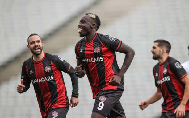 Mercato - Amedspor (D2 Turquie) rêve de Mbaye Diagne et a entamé les négociations - wiwsport ISTANBUL, TURKIYE - MARCH 03: Mbaye Diagne of VavaCars Fatih Karagumruk celebrates after scoring a goal during Turkish Super Lig soccer match between VavaCars Fatih Karagumruk and Demir Grup Sivasspor in Istanbul, Turkiye on March 04, 2023. (Photo by Berk Ozkan/Anadolu Agency via Getty Images)