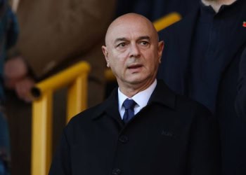 WOLVERHAMPTON, ENGLAND - NOVEMBER 11: Daniel Levy the Chairman of Tottenham Hotspur during the Premier League match between Wolverhampton Wanderers and Tottenham Hotspur at Molineux on November 11, 2023 in Wolverhampton, United Kingdom. (Photo by Matthew Ashton - AMA/Getty Images)