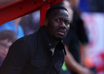 NOTTINGHAM, ENGLAND - JUNE 10: Pape Thiaw, Head Coach of Senegal looks on prior to the international friendly match between England and Senegal at City Ground on June 10, 2025 in Nottingham, England. (Photo by Richard Heathcote/Getty Images)