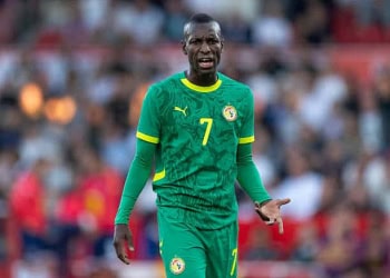 NOTTINGHAM, ENGLAND - JUNE 10: Nicolas Jackson of Senegal during the international friendly match between England and Senegal at the City Ground on June 10, 2025 in Nottingham, England. (Photo by Visionhaus/Getty Images)