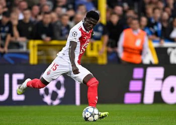 BRUGGE, BELGIUM - SEPTEMBER 18: Lamine Camara of AS Monaco  during the UEFA Champions League  match between Club Brugge v AS Monaco at the Jan Breydel Stadium on September 18, 2025 in Brugge Belgium (Photo by Gerrit van Keulen/Soccrates/Getty Images)