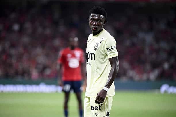 Ligue des Champions - Lamine Camara (AS Monaco) titulaire contre le Club Bruges - wiwsport 15 Lamine CAMARA (asm) during the Ligue 1 McDonald's match between Lille OSC and AS Monaco FC at Stade Pierre Mauroy on August 24, 2025 in Lille, France. (Photo by Philippe Lecoeur/FEP/Icon Sport via Getty Images)