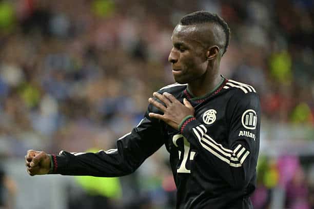 30 September 2025, Cyprus, Limassol: Soccer, Champions League, Pafos FC - FC Bayern Munich, Preliminary Round, Matchday 2, Limassol Arena, Nicolas Jackson (Bayern Munich) celebrates his goal for 0:3. Photo: Peter Kneffel/dpa (Photo by Peter Kneffel/picture alliance via Getty Images)