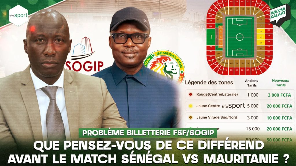 LIVE - Suivez en direct votre émission Wax Sa Xalaate sur « Problème billetterie FSF/SOGIP Que pensez-vous de ce différend avant le match Sénégal vs Mauritanie ? » - wiwsport LIVE - Suivez en direct votre émission Wax Sa Xalaate sur « Problème billetterie FSF/SOGIP Que pensez-vous de ce différend avant le match Sénégal vs Mauritanie ? » - wiwsport