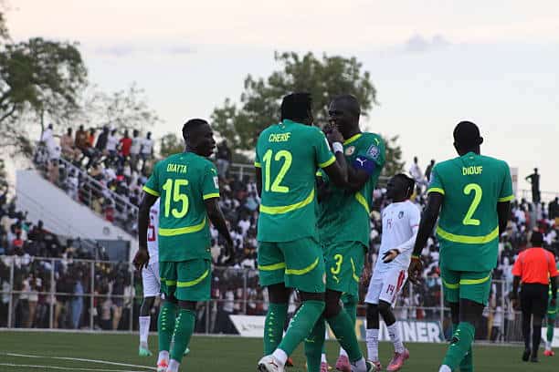 Classement FIFA : Statu quo pour le Sénégal, qui termine l’année à la 19e place mondiale - wiwsport JUBA, SOUTH SUDAN - OCTOBER 10: Players of Senegal celebrate a goal during the 2026 FIFA World Cup qualifier between South Sudan and Senegal at the National Stadium in Juba, the capital of South Sudan, on October 10, 2025. (Photo by Lino Ginaba/Anadolu via Getty Images)