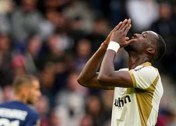 Abdallah SIMA of RC Lens dejected during the Ligue 1 McDonald's match between Paris and Lens at Parc des Princes on September 14, 2025 in Paris, France. (Photo by Hugo Pfeiffer/Icon Sport via Getty Images)