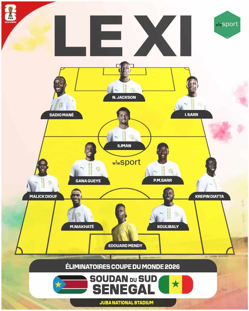 Qualifs Mondial 2026 : La compo officielle des Lions face au Soudan du Sud avec quatre attaquants - wiwsport