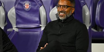 Habib BEYE head coach of Rennes during the Ligue 1 McDonald's match between Toulouse and Rennes at Stadium de Toulouse on October 29, 2025 in Toulouse, France. (Photo by Fred Lancelot/FEP/Icon Sport via Getty Images)