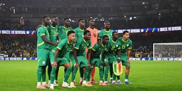 LONDON, ENGLAND - NOVEMBER 15: The Senegal team line up for a photo prior to the International Friendly match between Brazil and Senegal at Emirates Stadium on November 15, 2025 in London, England. (Photo by Alex Burstow/Arsenal FC via Getty Images)