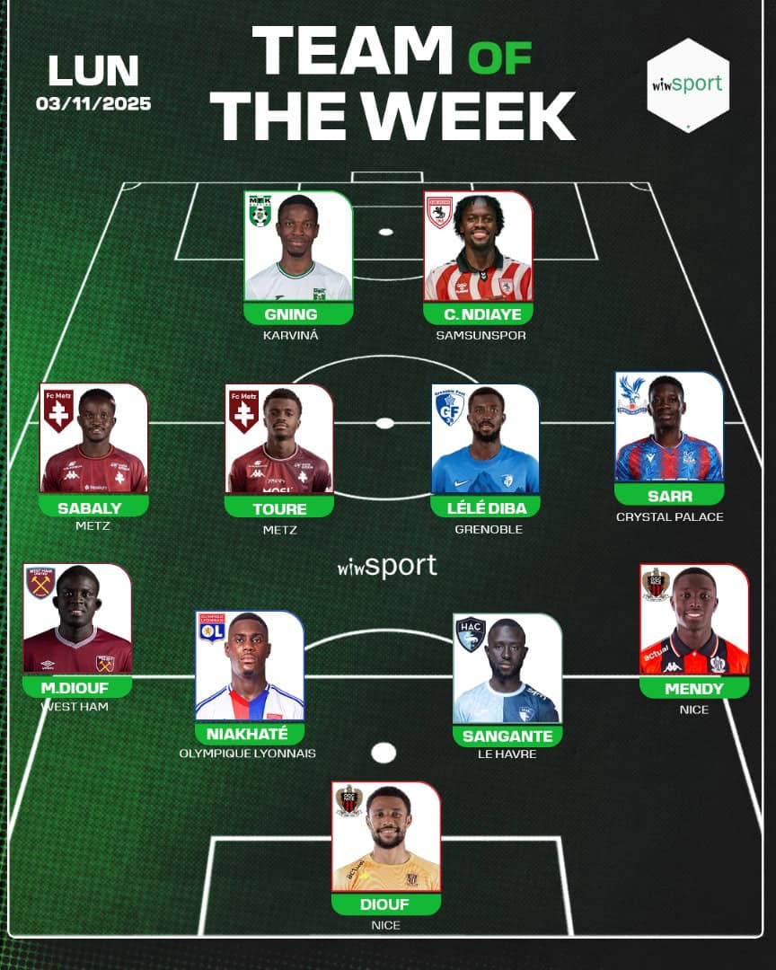 L'équipe type des Sénégalais de la semaine : El Hadji Malick Diouf se rattrape, Metz débloque le compteur grâce à ses Lions, Ismaïla Sarr étincelant... - wiwsport