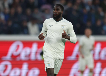 BERGAMO, ITALY - OCTOBER 19: Boulaye Dia of Lazio looks on during the Serie A match between Atalanta BC and SS Lazio at New Balance Arena on October 19, 2025 in Bergamo, Italy. (Photo by Timothy Rogers/Getty Images)