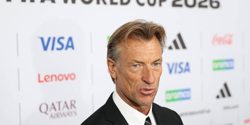 WASHINGTON, DC - DECEMBER 05: Herve Renard, Head Coach of Saudi Arabia, speaks in the mixed zone after the FIFA World Cup 2026 Official Draw at John F. Kennedy Center for the Performing Arts on December 05, 2025 in Washington, DC. (Photo by Emilee Chinn - FIFA/FIFA via Getty Images)
