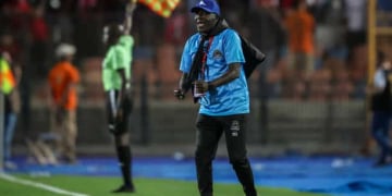 Lamine N'Diaye, coach of T.P. Mazembe, is pictured during the CAF Champions League semi-final return match between Al-Ahly and Tout Puissant Mazembe at Cairo International Stadium in Cairo, Egypt, on April 26, 2024. (Photo by Ayman Aref/NurPhoto via Getty Images)