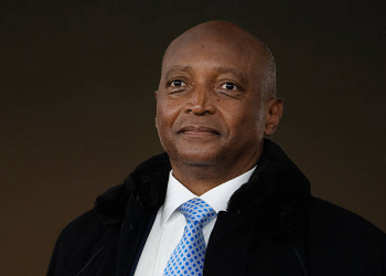RABAT, MOROCCO - JANUARY 4:  CAF President Dr Patrice Motsepe during the Africa Cup Of Nations Round Of 16 match between South Africa and Cameroon at Agdal Medina Stadium on January 4, 2026 in Rabat, Morocco. (Photo by Visionhaus/Getty Images)