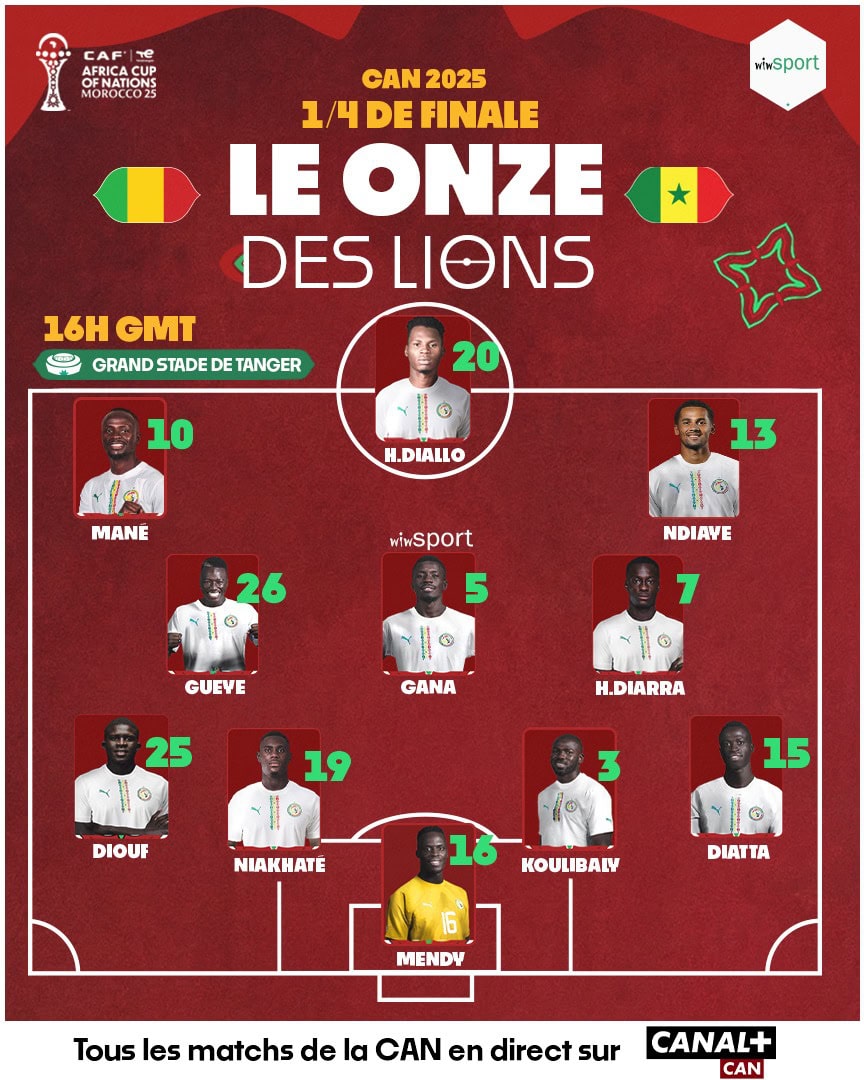 Mali - Sénégal : La compo officielle des Lions, Habib Diallo préféré à Nicolas Jackson - wiwsport
