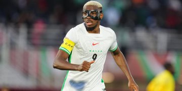 Victor James Osimhen gestures during the Group C- Africa Cup Of Nations match between Uganda and Nigeria at Fes Stadium on December 30, 2025 in Fes, Morocco. (Photo by GSI/Icon Sport)