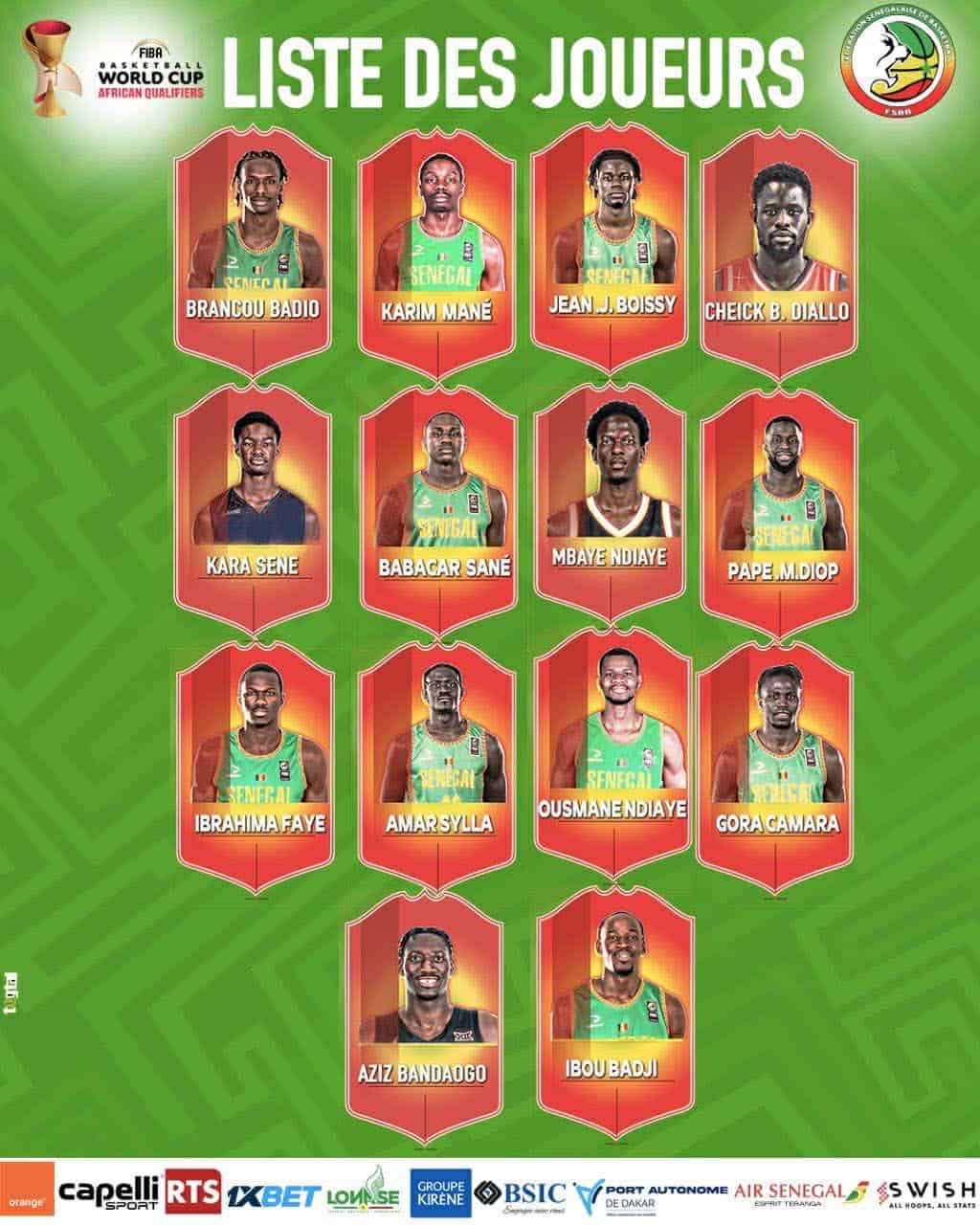 Basket : L'Equipe Nationale avec Mbaye Ndiaye et les premières d'Abdou Aziz Bandaogo et Kara Sene pour les qualifications au Mondial - wiwsport