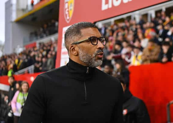 Habib BEYE, Head Coach of Rennes during the Ligue 1 McDonald's match between Lens and Rennes at Stade Bollaert-Delelis on February 7, 2026 in Lens, France. (Photo by Emilian Baldow/Icon Sport via Getty Images)