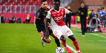 Krepin DIATTA of AS Monaco and Mousa AL-TAMARI of Stade Rennais during the Ligue 1 McDonald's match between Monaco and Rennes at Stade Louis II on January 31, 2026 in Monaco, Monaco. (Photo by Ewen Gavet/Icon Sport via Getty Images)