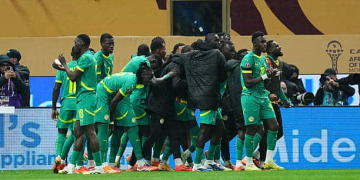 Pape Alassne Gueye of Senegal  celebrate  during the AFCON final between Morocco and Senegal at Complexe Sportif Prince Moulay Abdellah, Rabat, Morocco on January 18, 2026.  (Photo by Ulrik Pedersen/NurPhoto via Getty Images)