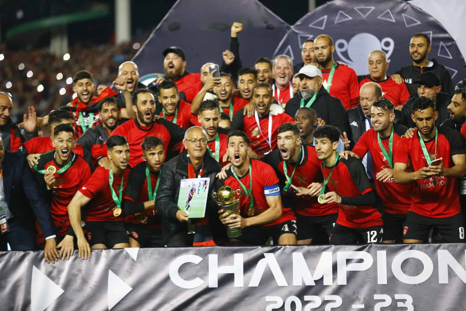 Zineddine Belaid of USM Alger (c) celebrates victory with trophy during the CAF Confederation Cup 2022/23 Final, second leg between USM Alger and Young Africans at the 5 July Stadium in Algiers, Algeria on 03 June 2023 @BackpagePix