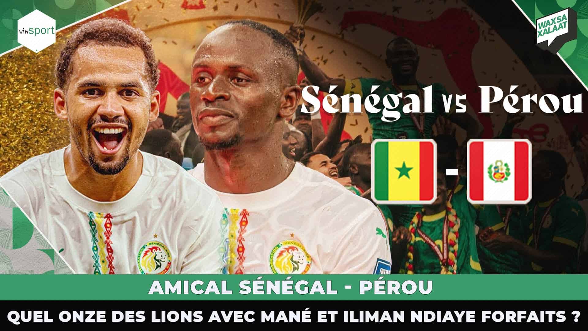 LIVE - Suivez en direct votre plateau spécial Sénégal vs Pérou « Quels Onze des Lions avec Mané et Iliman Ndiaye forfaits ? » - wiwsport LIVE - Suivez en direct votre plateau spécial Sénégal vs Pérou « Quels Onze des Lions avec Mané et Iliman Ndiaye forfaits ? » - wiwsport