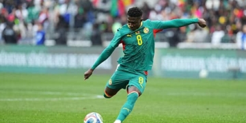 Lamine Camara of Senegal during friendly match between Senegal and Peru at Stade de France on March 28, 2026 in Paris, France. (Photo by Dave Winter/Icon Sport via Getty Images)