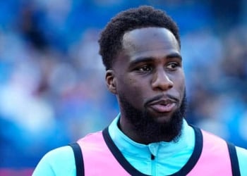 Boulaye Dia of SS Lazio during the Serie A match between SSC Napoli and SS Lazio at Stadio Diego Armando Maradona Naples Italy on 18 April 2026. (Photo by Franco Romano/NurPhoto via Getty Images)
