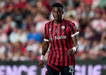 MADRID, SPAIN - OCTOBER 02: Fabrice Tambaof KF Shkendija looks on during the UEFA Conference League 2025/26 League Phase MD1 match between Rayo Vallecano de Madrid and KF Shkendija at Estadio Vallecas on October 02, 2025 in Madrid, Spain. (Photo by Diego Souto/Getty Images)