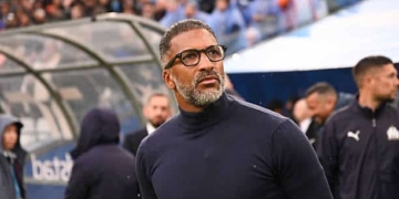 Habib BEYE new Head Coach of Marseille during the Ligue 1 McDonald's match between Marseille and Lille at Stade Velodrome on March 22, 2026 in Marseille, France. (Photo by Anthony Bibard/FEP/Icon Sport via Getty Images)