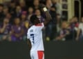FLORENCE, ITALY - APRIL 16: Ismaila Sarr of Crystal Palace FC celebrates after scoring a goal during the UEFA Conference League 2025/26 Quarter-Final Leg Two match between ACF Fiorentina and Crystal Palace FC at Stadio Artemio Franchi on April 16, 2026 in Florence, Italy. (Photo by Gabriele Maltinti/Getty Images)