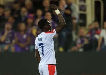 FLORENCE, ITALY - APRIL 16: Ismaila Sarr of Crystal Palace FC celebrates after scoring a goal during the UEFA Conference League 2025/26 Quarter-Final Leg Two match between ACF Fiorentina and Crystal Palace FC at Stadio Artemio Franchi on April 16, 2026 in Florence, Italy. (Photo by Gabriele Maltinti/Getty Images)