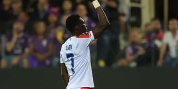 FLORENCE, ITALY - APRIL 16: Ismaila Sarr of Crystal Palace FC celebrates after scoring a goal during the UEFA Conference League 2025/26 Quarter-Final Leg Two match between ACF Fiorentina and Crystal Palace FC at Stadio Artemio Franchi on April 16, 2026 in Florence, Italy. (Photo by Gabriele Maltinti/Getty Images)