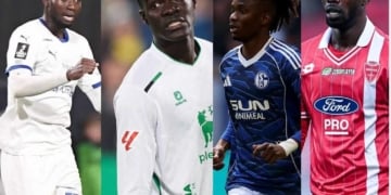 De gauche à droite : Mouhamed Diop (Troyes), Maguette Gueye (Racing Santander), Moussa Ndiaye (Schalke 04) et Keita Balde (AC Monza) sont proches de la montée