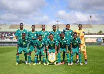Onze de départ du Sénégal face au Ghana. CP:FSF