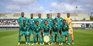 Onze de départ du Sénégal face au Ghana. CP:FSF