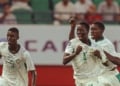 CAN U17: avec un Assane Sarr héroïque, les Lionceaux éliminent le Maroc et filent en finale - wiwsport Célébration des lionceaux après le but de Mouhamed Wagne.CP:CAF