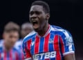 LONDON, ENGLAND - MAY 10: Ismaila Sarr of Crystal Palace celebrates after scoring his side's first goal during the Premier League match between Crystal Palace and Everton at Selhurst Park on May 10, 2026 in London, United Kingdom. (Photo by Sebastian Frej/Getty Images)