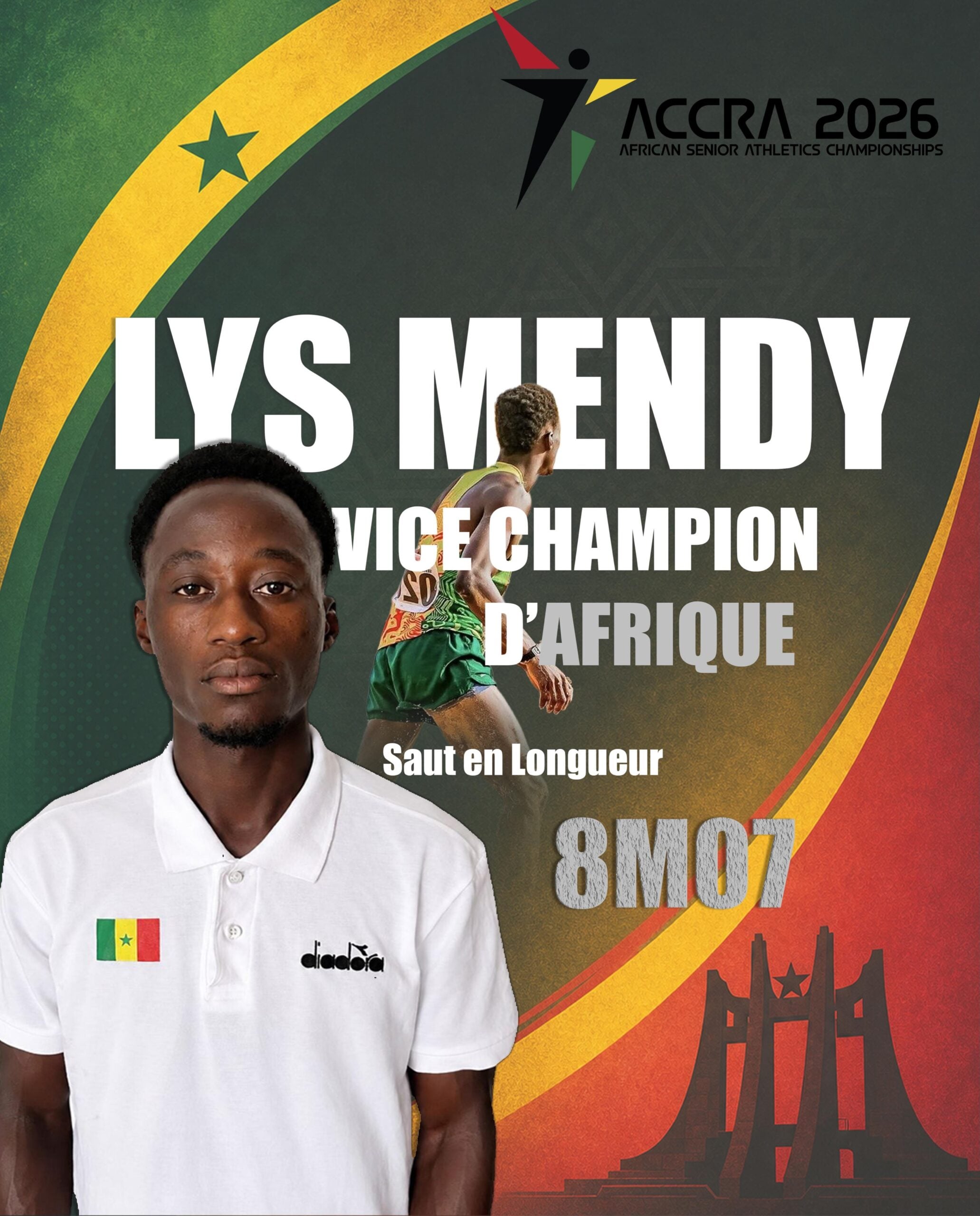 Championnats d’Afrique Accra 2026 – Lys Mendy vice-champion d'Afrique (saut en longueur) ! - wiwsport Championnats d’Afrique Accra 2026 – Lys Mendy vice-champion d'Afrique (saut en longueur) ! - wiwsport
