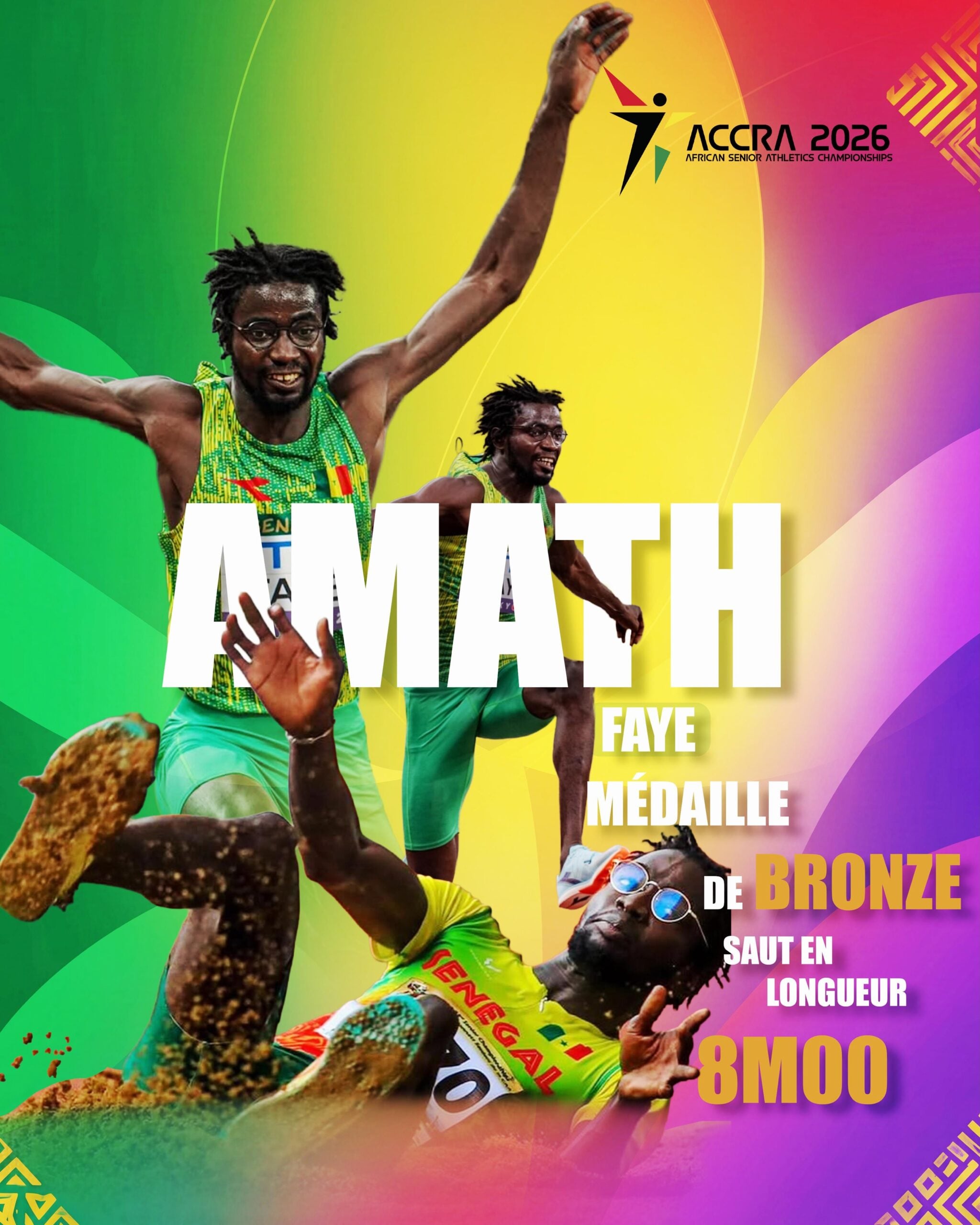 Championnats d’Afrique Accra 2026 – Amath Faye médaillé de bronze (saut en longueur) - wiwsport Championnats d’Afrique Accra 2026 – Amath Faye médaillé de bronze (saut en longueur) - wiwsport