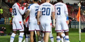 KRAKOW, POLAND - APRIL 30: Ismaila Sarr of Crystal Palace celebrates scoring his team's first goal with teammates during the UEFA Europa Conference League match between FC Shakhtar Donetsk and Crystal Palace FC at Henryk Reyman's Municipal Stadium on April 30, 2026 in Krakow, Poland. (Photo by Claudio Villa/Getty Images)