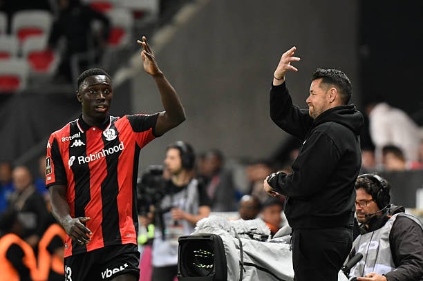 Finale Coupe de France - Malang Sarr et Antoine Mendy titulaires, Yehvann Diouf et Sima sur le banc - wiwsport Antoine MENDY of Nice and Pierre SAGE Head Coach of Lens during the Ligue 1 McDonald's match between Nice and Lens at Allianz Riviera on May 2, 2026 in Nice, France. (Photo by Ewen Gavet/Icon Sport via Getty Images)