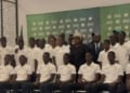 CAN U17 Maroc 2026 : les Lionceaux reçoivent le drapeau national lors de la cérémonie de présentation du trophée des U15 au stade Léopold Sédar Senghor - wiwsport