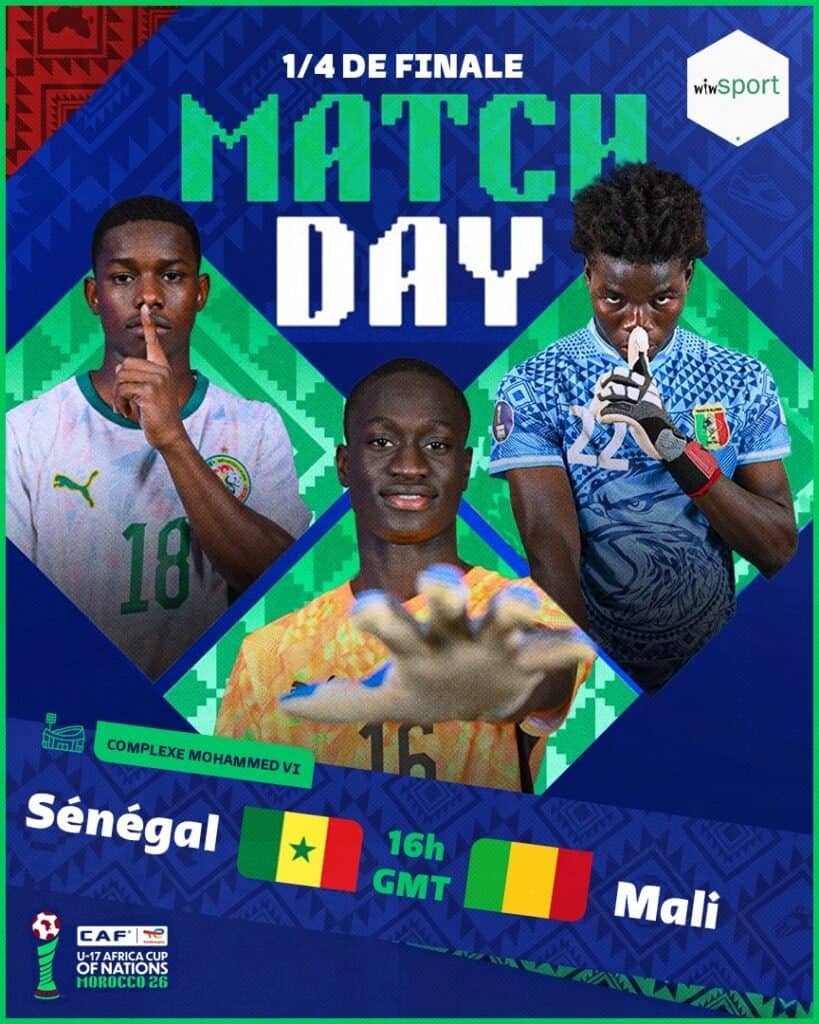 CAN U17 2026 : découvrez le onze de départ des Lionceaux face au Mali en quart de finale - wiwsport CAN U17 2026 : découvrez le onze de départ des Lionceaux face au Mali en quart de finale - wiwsport