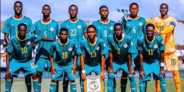 Le onze de départ du Sénégal face au Ghana lors de la CAN U17 Maroc 2026.CP:CapturebyDjibril