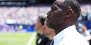 EAST RUTHERFORD, NEW JERSEY - JUNE 16: Pape Thiaw, Head Coach of Senegal, looks on before the FIFA World Cup 2026 Group I match between France and Senegal at New York New Jersey Stadium on June 16, 2026 in East Rutherford, New Jersey.   Dan Mullan/Getty Images/AFP (Photo by Dan Mullan / GETTY IMAGES NORTH AMERICA / Getty Images via AFP)