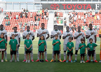 SAN ANTONIO, TX -JUNE 9: Senegal before the start of  the international friendly match between Saudi Arabia and Senegal on June 9, 2026 at Toyota Field in San Antonio, Texas.  (Photo by Ronald Cortes/Getty Images)