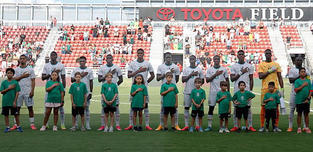 SAN ANTONIO, TX -JUNE 9: Senegal before the start of  the international friendly match between Saudi Arabia and Senegal on June 9, 2026 at Toyota Field in San Antonio, Texas.  (Photo by Ronald Cortes/Getty Images)